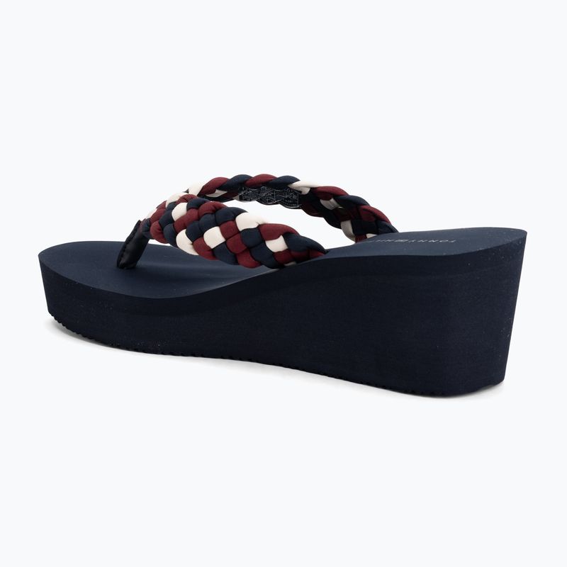 Moteriškos šlepetės per pirštą Tommy Hilfiger Wedge Braided Summer Sandal rwb 3