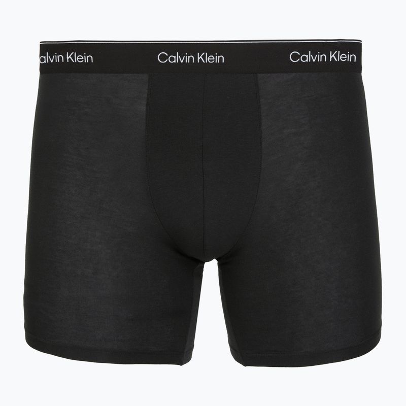 Trumpikės Calvin Klein LV00NB4394 Brief 3 pairs black w/heavenly iris logo/black w 2