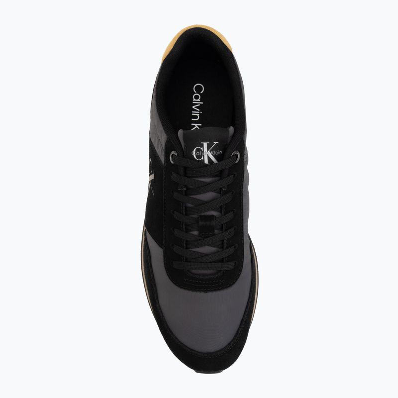 Vyriški batai Calvin Klein HM0HM02212 Retro Runner Bans Leather Suede black/iron gate/amber gold 5