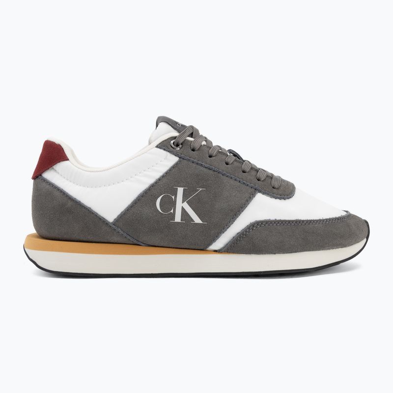 Vyriški batai Calvin Klein HM0HM02212 Retro Runner Bans Leather Suede granite gray/white/rhubarb 2