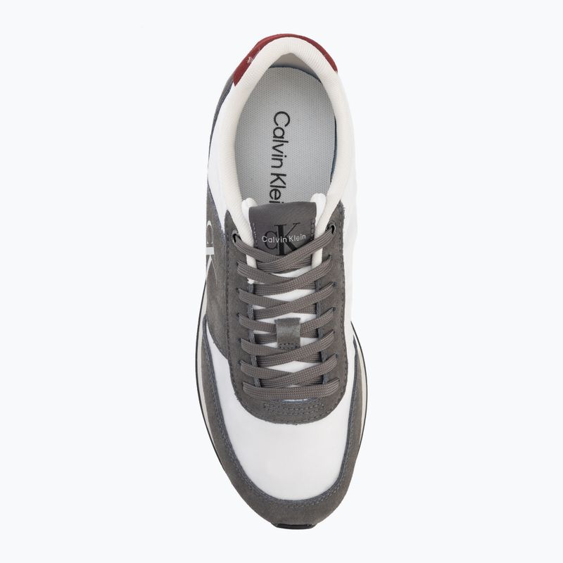 Vyriški batai Calvin Klein HM0HM02212 Retro Runner Bans Leather Suede granite gray/white/rhubarb 5