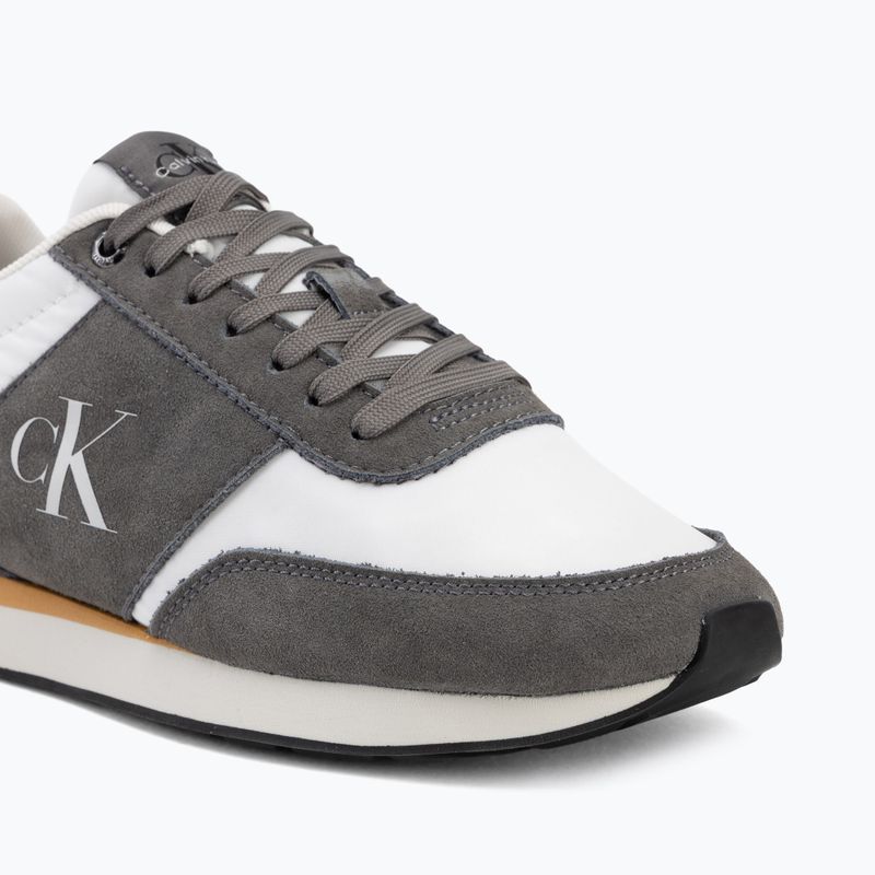 Vyriški batai Calvin Klein HM0HM02212 Retro Runner Bans Leather Suede granite gray/white/rhubarb 7