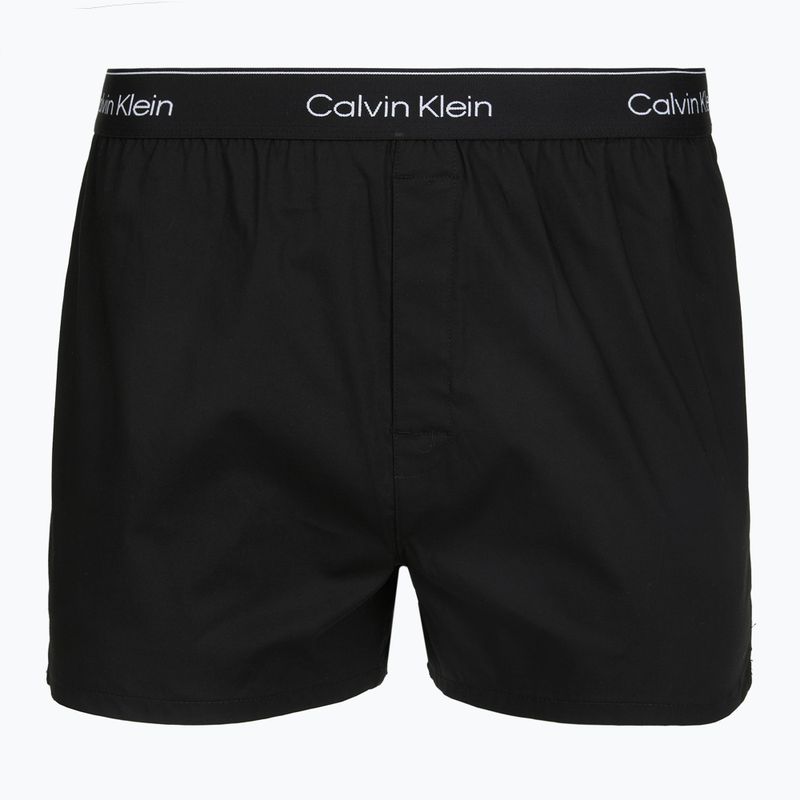 Vyriškos trumpikės Calvin Klein LV00NB4727 Boxer Slim black/prep emblem goji berry/grisai 6