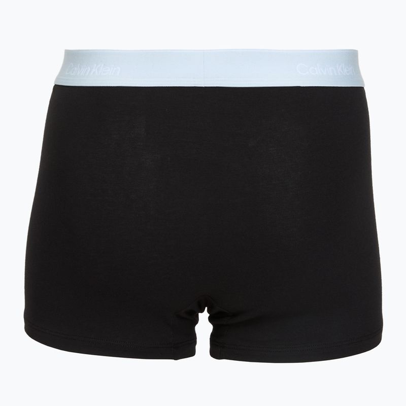 Vyriškos trumpikės Calvin Klein LV00NB4286 Relaxed Fit Trunk black bodies w/ poseidon blue/plein 5