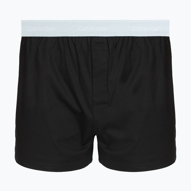 Vyriškos trumpikės Calvin Klein LV00NB4267 Boxer Slim black bodies w/ poseidon blue/plein 2