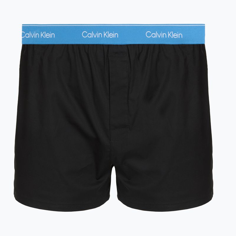Vyriškos trumpikės Calvin Klein LV00NB4267 Boxer Slim black bodies w/ poseidon blue/plein 3