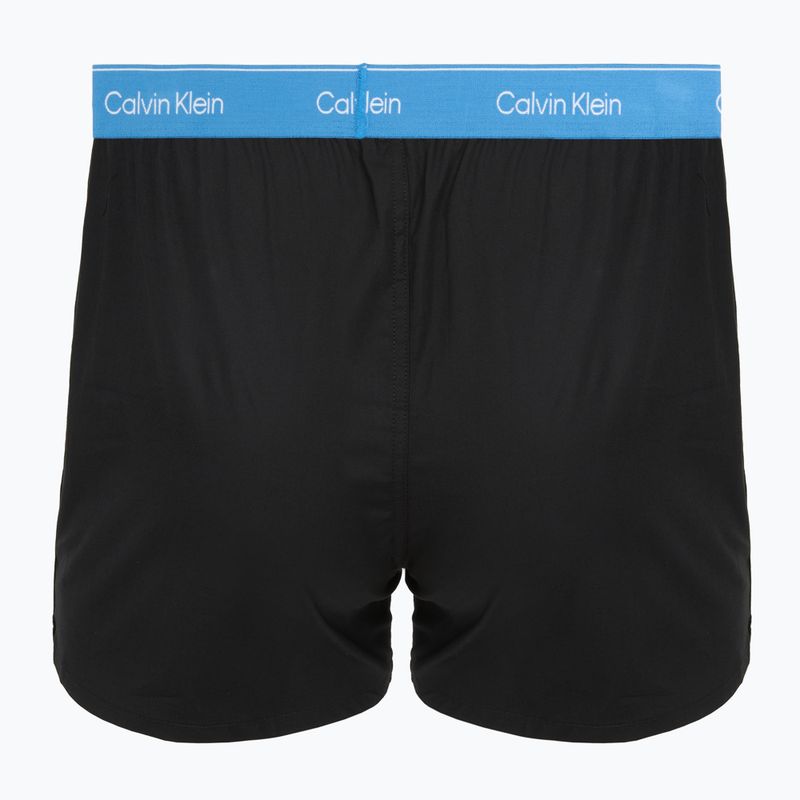 Vyriškos trumpikės Calvin Klein LV00NB4267 Boxer Slim black bodies w/ poseidon blue/plein 5