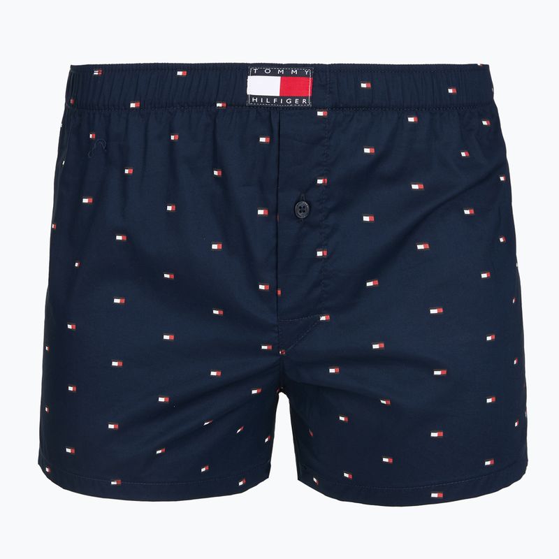 Vyriškos trumpikės Tommy Hilfiger Woven Boxer Print 3 pack chambray flag/carb navy/c navy flag 3