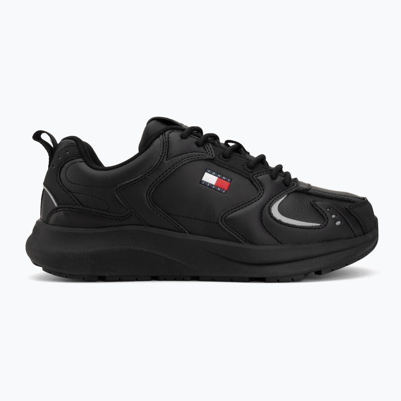 Vyriški batai Tommy Jeans Runn Leather triple black 2
