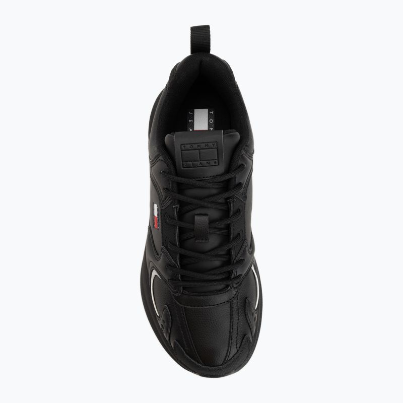 Vyriški batai Tommy Jeans Runn Leather triple black 5