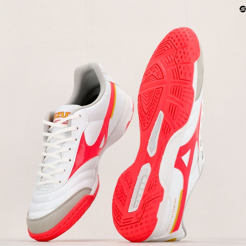 Vyriški futbolo bateliai Mizuno Morelia Sala Classic IN white/flery coral2/bolt2 14