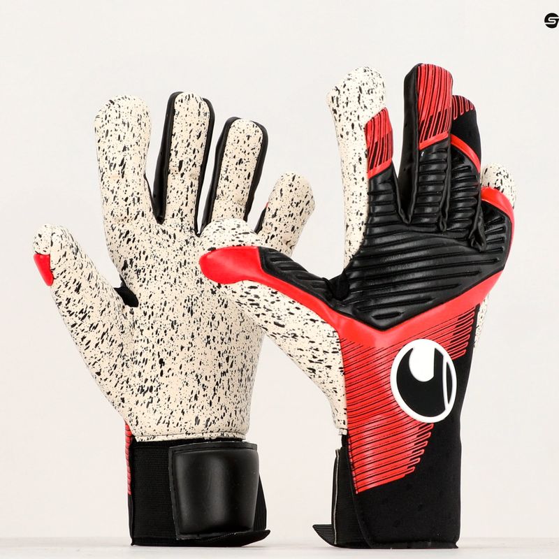 Uhlsport Powerline Supergrip+ Hn vartininko pirštinės juoda/raudona/balta 4