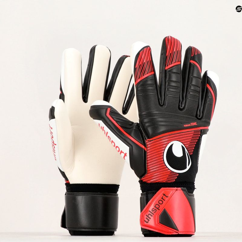 Uhlsport Powerline Supersoft Hn vartininko pirštinės juoda/raudona/balta 4