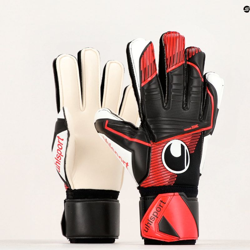 Uhlsport Powerline Supersoft vartininko pirštinės juoda/raudona/balta 4