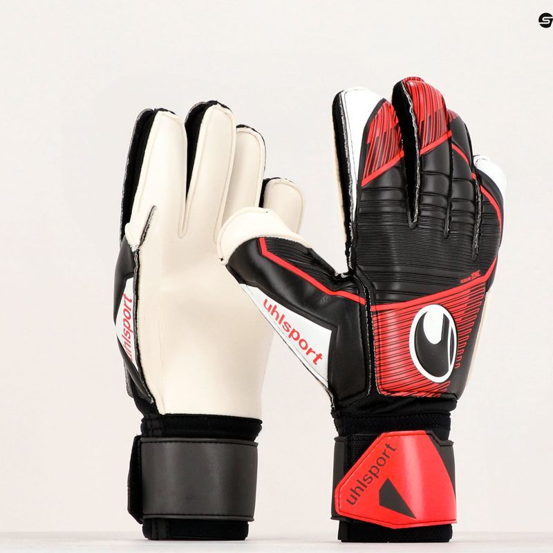 Uhlsport Powerline Soft Flex Frame vartininko pirštinės juoda/raudona/balta 4