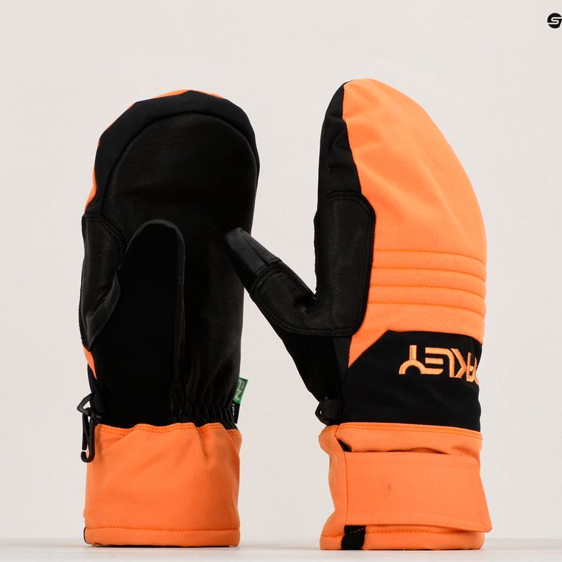 "Oakley B1B Mittes" minkštos oranžinės snieglenčių pirštinės 8