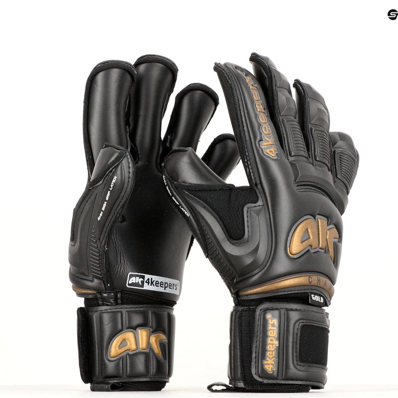 Vartininko pirštinės 4Keepers Champ Gold Black VI juodos 5