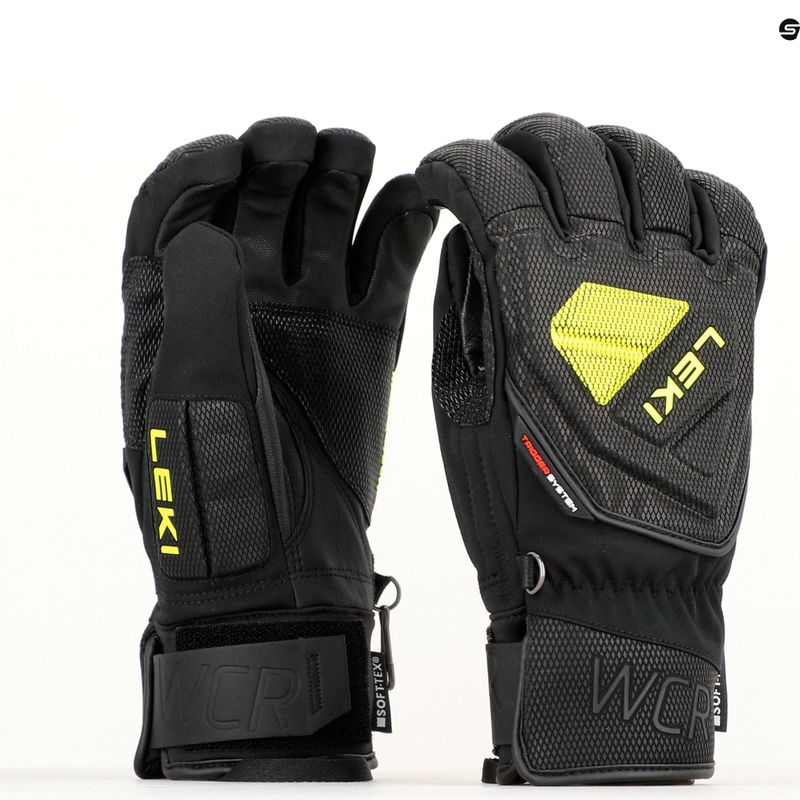 Vyriškos slidinėjimo pirštinės LEKI WCR C-Tech 3D black ice/lemon 9