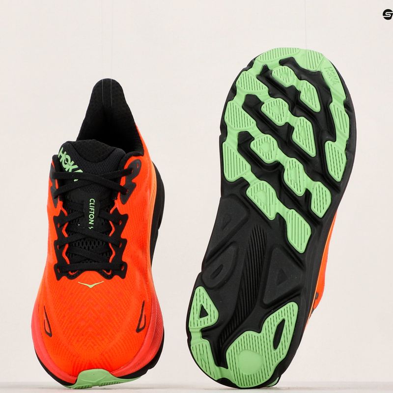 Vyriški bėgimo bateliai HOKA Clifton 9 flame/vibrant orange 8