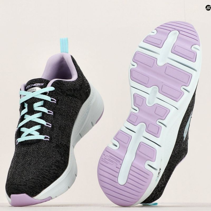 Moteriški treniruočių bateliai SKECHERS Arch Fit Comfy Wave black/lavender 14