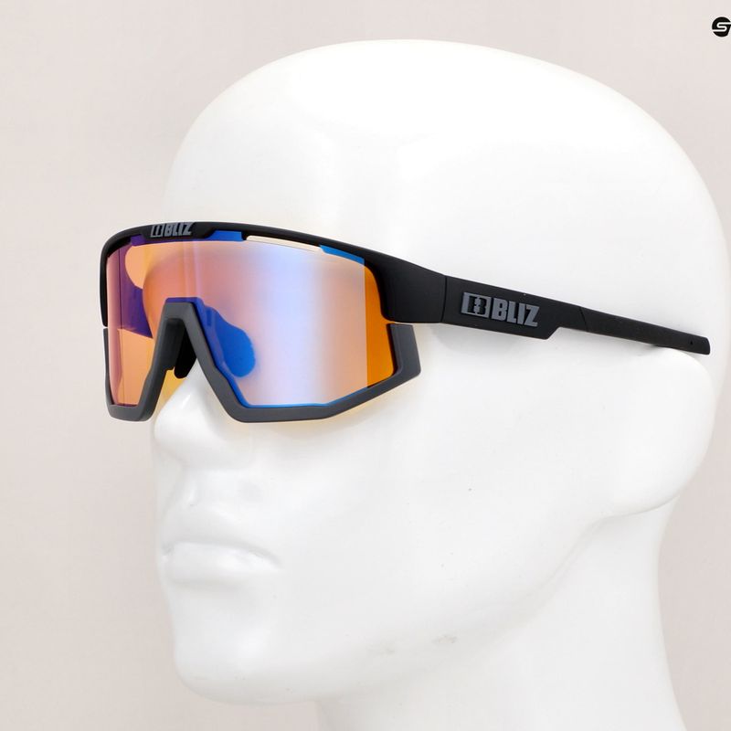 Bliz Vision Nano Optics Nordic Light S2 matiniai juodi/šviesiai koraliniai/oranžiniai mėlyni kelių dviračių akiniai 11
