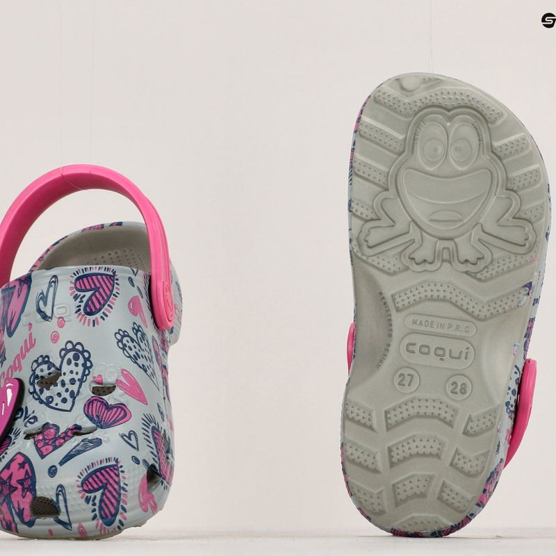 Vaikiški sandalai Coqui Little Frog mid.grey/fuchsia love/amulet 14