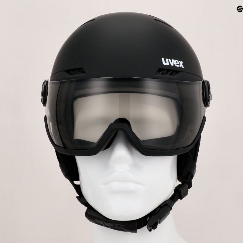 Slidinėjimo šalmas UVEX Wanted Visor Pro V black matt/variomatc smoke 12