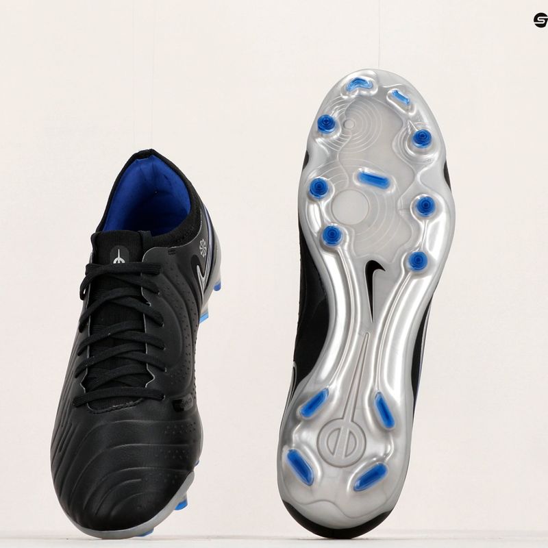 Nike Tiempo Legend 10 Pro FG futbolo bateliai juodi/chromuoti/hiper real 8