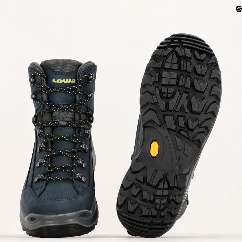 LOWA Renegade GTX Mid batai dunkelelblau/limone 10
