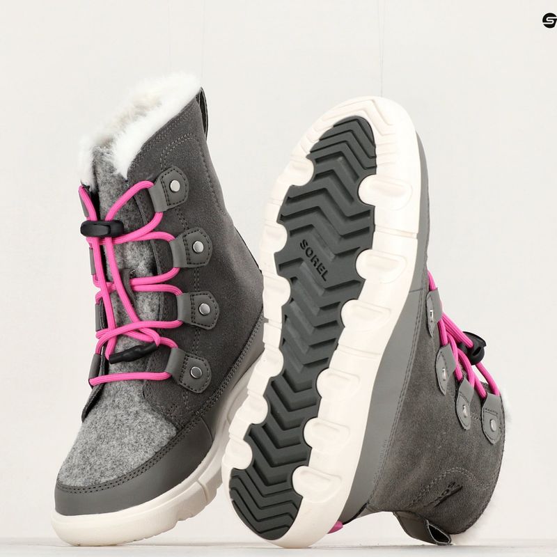 Paauglių sniego batai Sorel Sorel Explorer Lace quarry/bright lavender 16