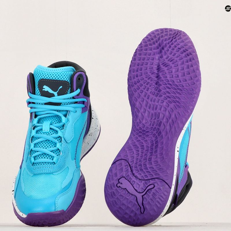 Vyriški krepšinio bateliai PUMA Playmaker Pro Mid purple glimmer/bright aqua/strong grey/white 16