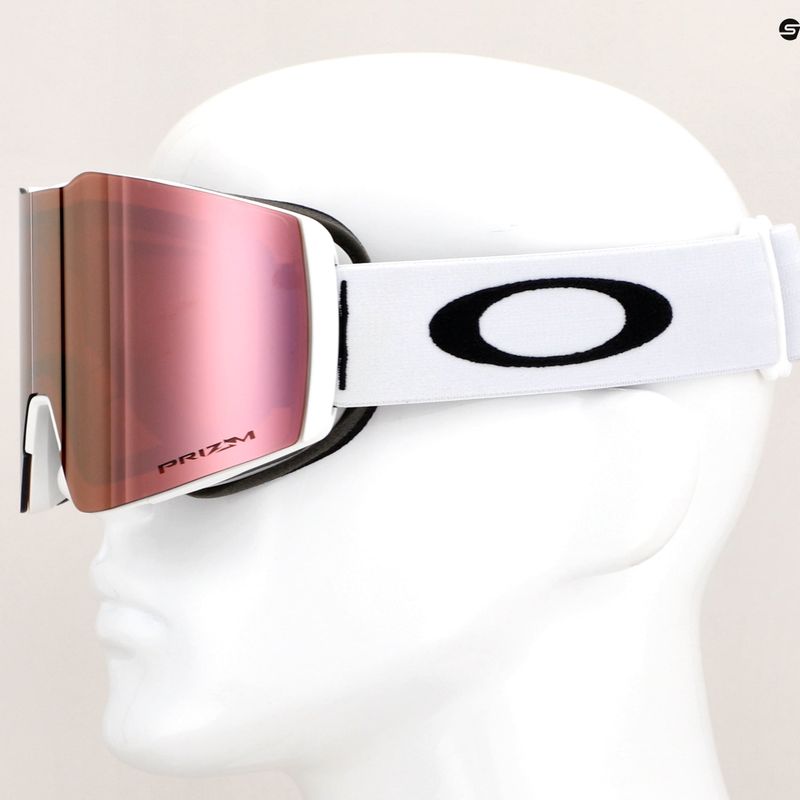 "Oakley Fall Line" matinės baltos/prizm rožinio aukso spalvos slidinėjimo akiniai 10