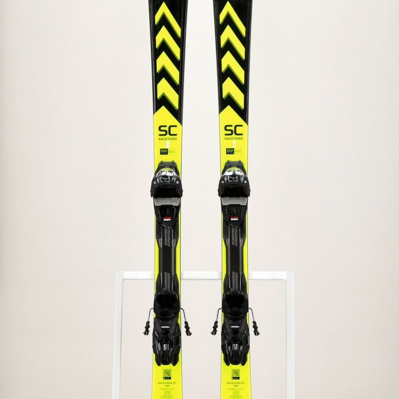 Völkl Racetiger SC Black + vMotion 10 GW black/yellow kalnų slidės 11