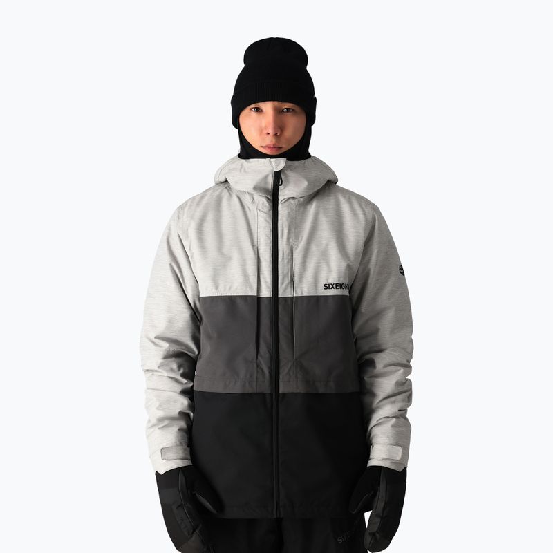 Vyriška snieglenčių striukė 686 Smarty 3-in-1 Form white heather colorblock