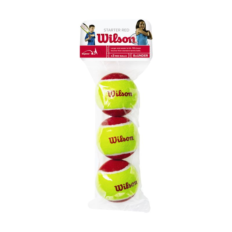 Wilson Starter Red Tball vaikų teniso kamuoliukai 3 vnt. geltonos ir raudonos spalvos 2000031175 2