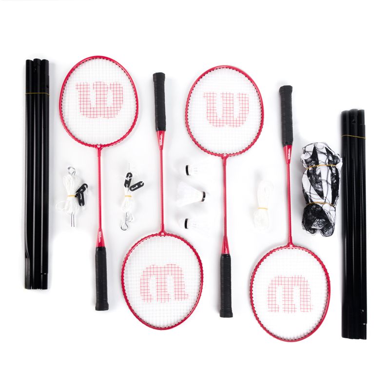 Wilson Tour badmintono rakečių rinkinys 4 vnt. raudonos spalvos WRT844400