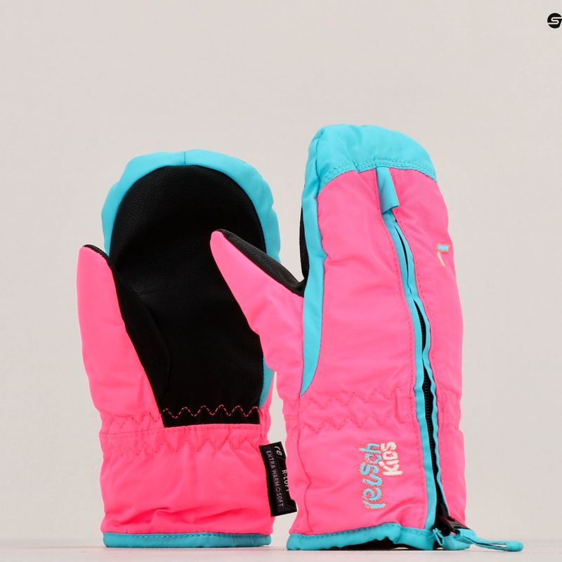 Reusch Ben Mitten vaikiškos slidinėjimo pirštinės knockout pink/bachelor button 10