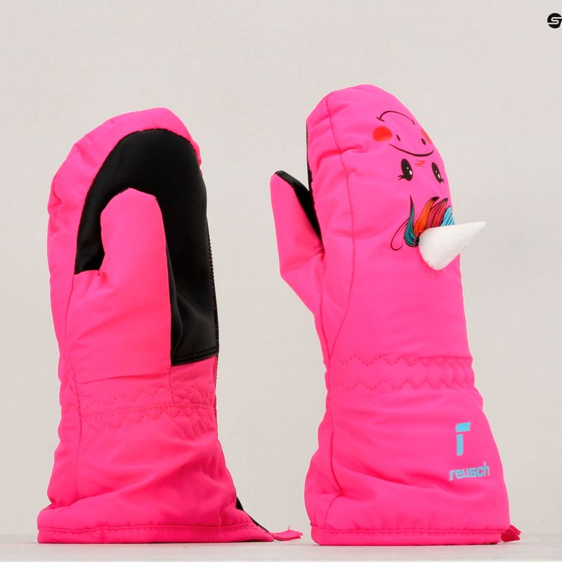 Reusch vaikiškos slidinėjimo pirštinės Sweety Mitten rožinės spalvos vienaragis 10