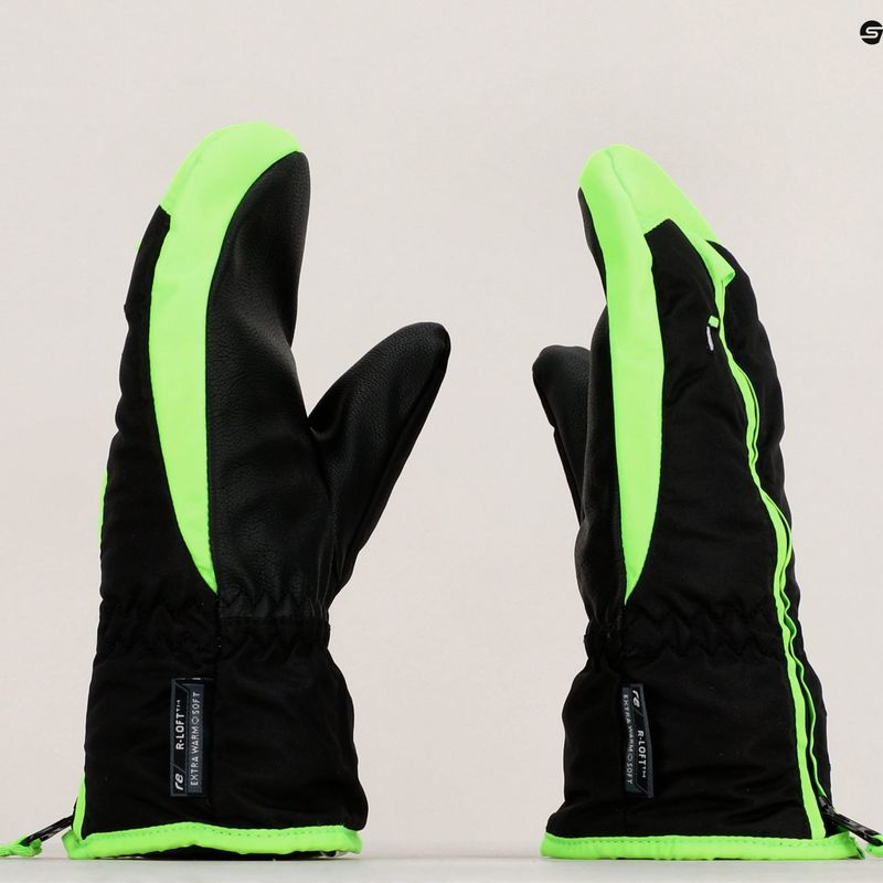 Vaikiškos slidinėjimo pirštinės Reusch Ben Mitten juoda/neon žalia 10