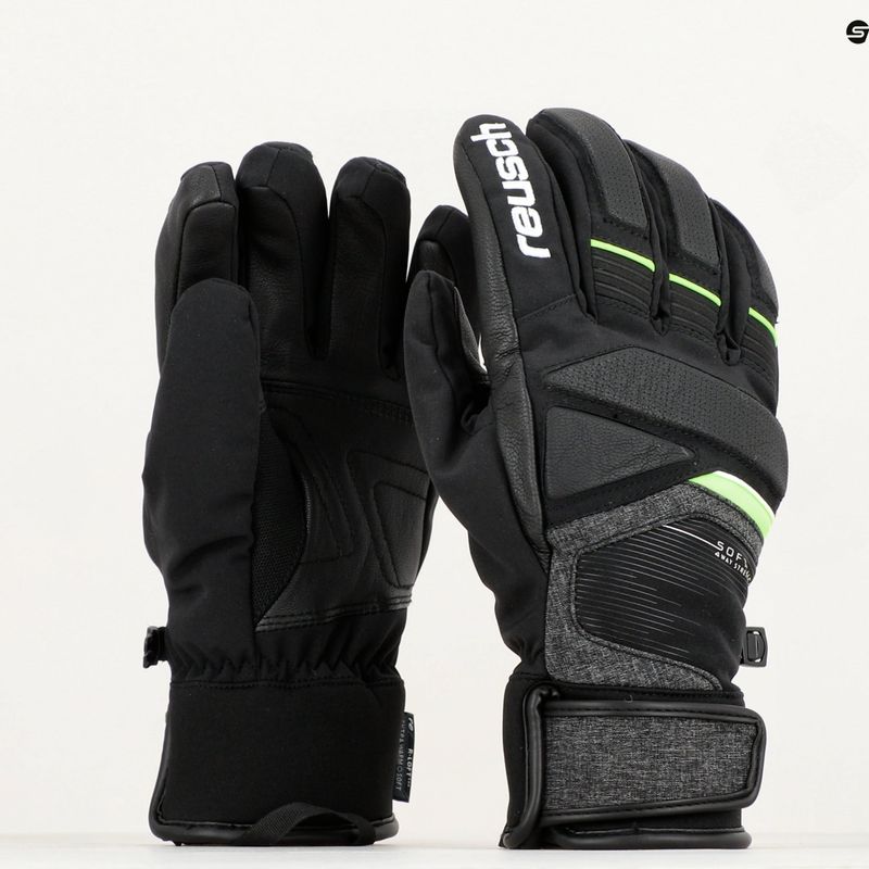 Reusch Storm R-Tex Xt slidinėjimo pirštinės juoda/juoda melanžas/neon žalia 9