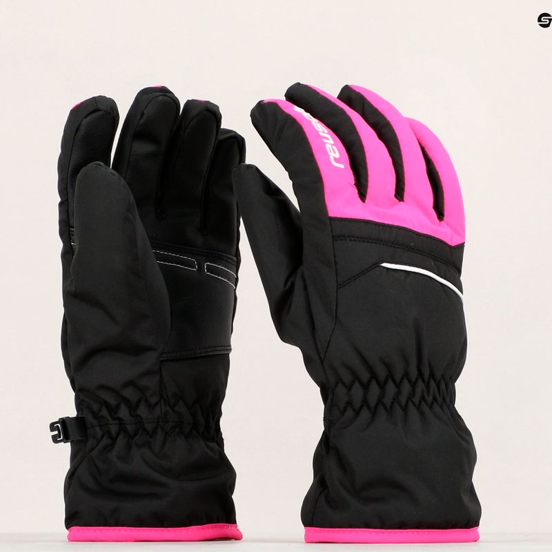Reusch vaikiškos slidinėjimo pirštinės Alan juoda/rožinė glo 10