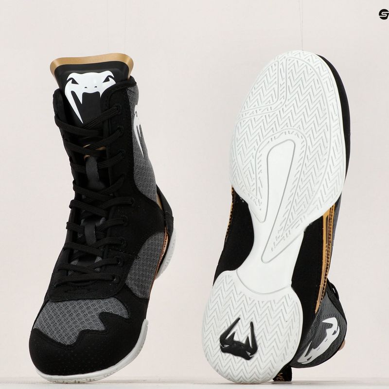 Bokso bateliai Venum Elite Boxing black/white/gold 8