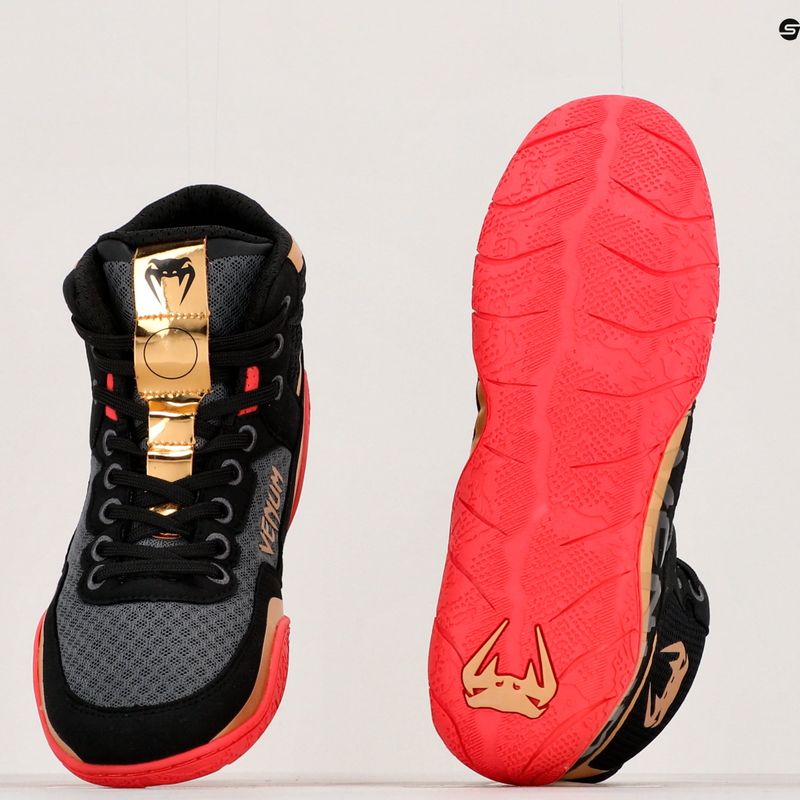 Bokso bateliai Venum Elite Wrestling black/gold/red 8