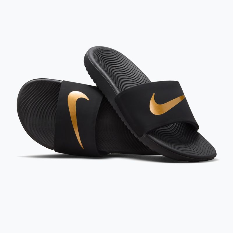 Vaikiškos šlepetės Nike Kawa black/metallic gold 6