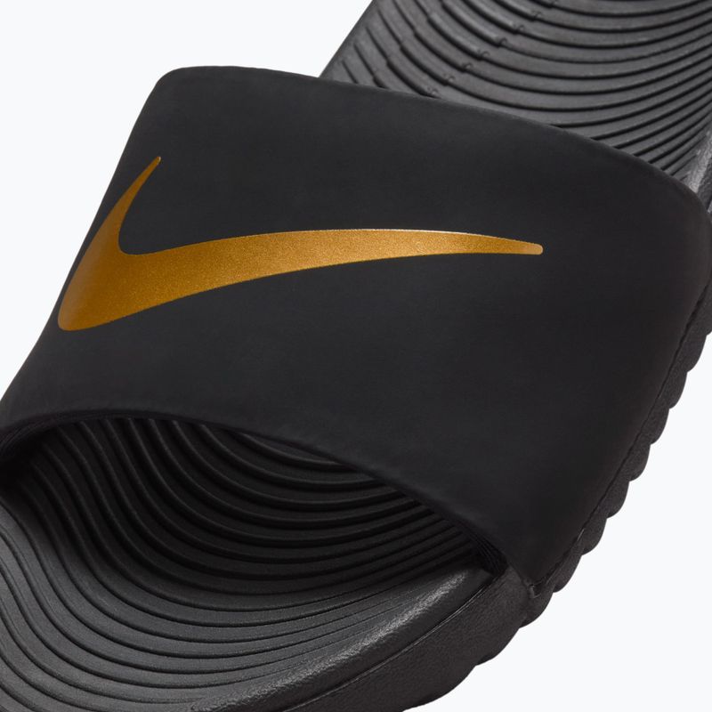 Vaikiškos šlepetės Nike Kawa black/metallic gold 7