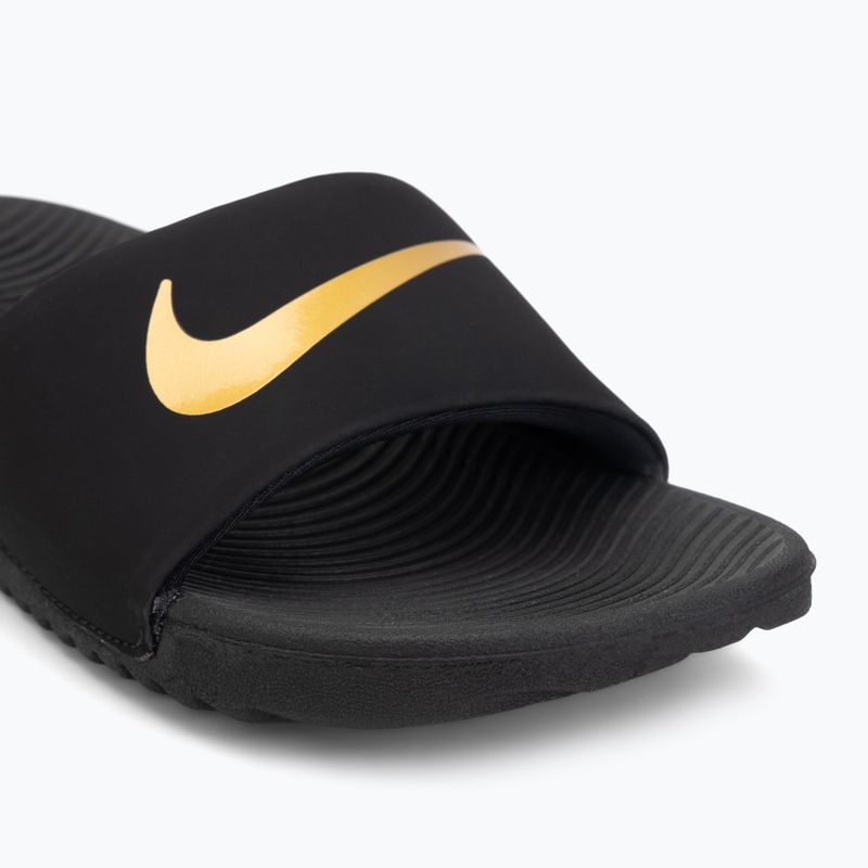 Vaikiškos šlepetės Nike Kawa black/metallic gold 7