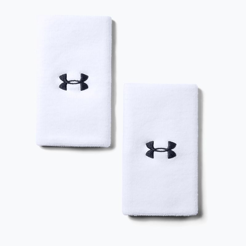 Apyrankės Under Armour 6'' Performance Wristband 2 vnt. white/black
