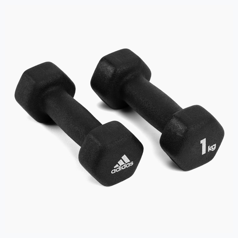 adidas hanteliai 2x1 kg juodi ADWT-10001 2