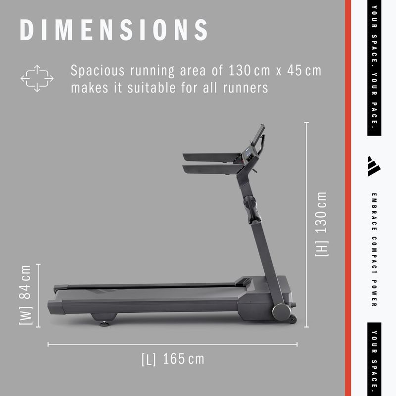 Elektrinis bėgimo takelis adidas T-24C Folding Treadmill black 15