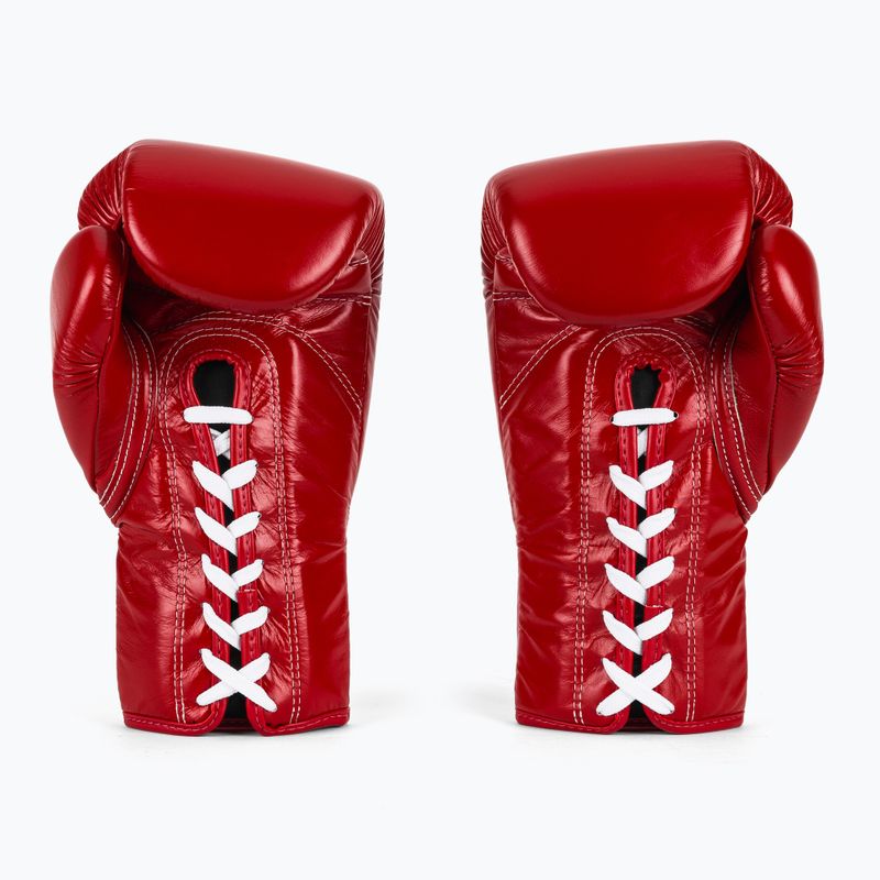 Fairtex Pro Competition bokso pirštinės su užrakintu nykščiu Odinės raudonos spalvos 3